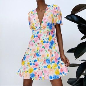 Zara - Floral Print Mini Dress
